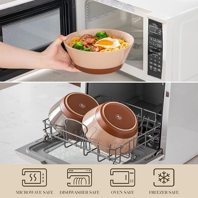MALACASA Salad Bowls Set of 4, Soup Bowls - Image 3