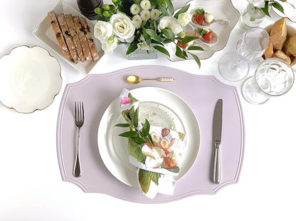 Rommy & Co. Premium Silicone Placemats, Set of 2 (Mauve Pink)