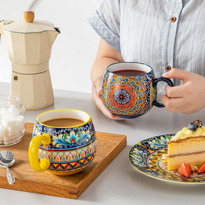 vancasso Coffee Mugs Set of 6, 18oz Ceramic Coffee Cups, Colorful | Porcelain - Image 8
