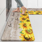 KIMODE Anti Fatigue Kitchen Mat for Floor, Farmhouse Sunflower Kitchen Rugs 2 PCS, Kitchen Floor Mats Non-Slip Cushioned, Comfort Standing Mat for Sink, Laundry, Desk Brown 17"x47"+17"x29"