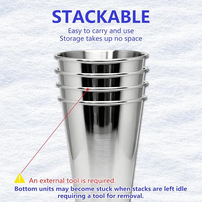 20oz 50PCS Stainless Steel Pint Cups, Reusable metal Cups, Drinking | Pint - Image 2