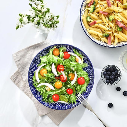 Selamica Ceramic Pasta Bowls Set of 4, 34 OZ Salad Bowls, 8.6 Inch Wide and - Image 5