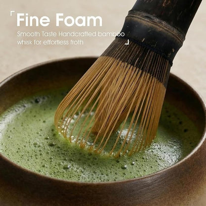5-Piece Matcha Set，Matcha Bowl & 100-Prong Purple Bamboo Whisk | Rustic - Image 5