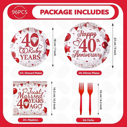 96Pcs 40th Wedding Anniversary Party Decorations - Image 2