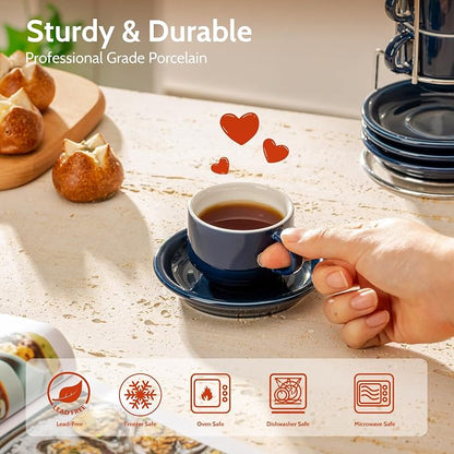Sweese 4 Ounce Porcelain Stackable Espresso Cups - Image 2
