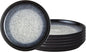 Denby - Halo Coupe Dinner Plates Set of 6-10.25 Inch Reactive Glaze, Dishwasher Microwave Oven Safe - Scratch Chip Resistant - Grey, Black Large Ceramic Stoneware Dinnerware Plates Set