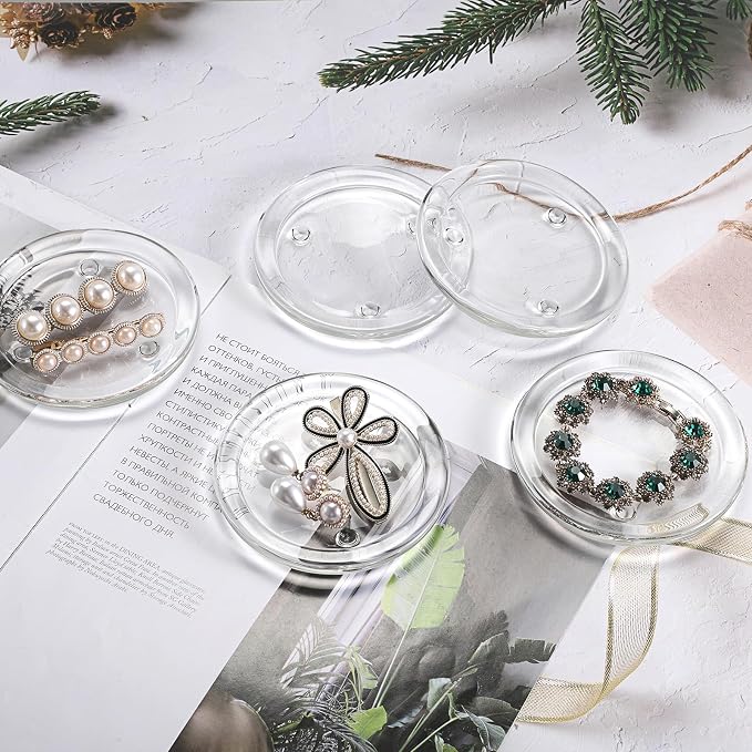 JUXYES Set of 5 Heat-Resistant Clear Glass Coaster - Image 8
