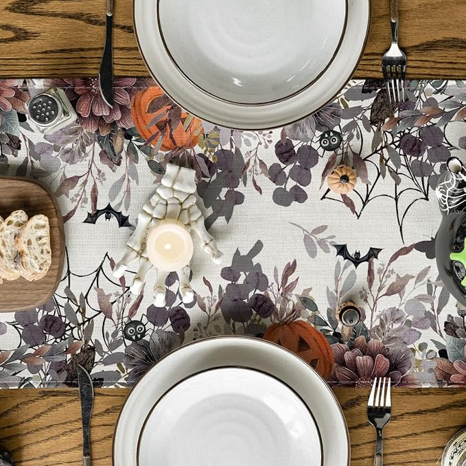 Artoid Mode 210 GSM Halloween Table Runner 13x48 Inch Home Party Decor | - Image 3