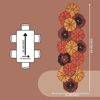 Multicolor Beaded Table Runner, 36 in, Farmhouse Holiday | 13x36 in, glass - Image 5