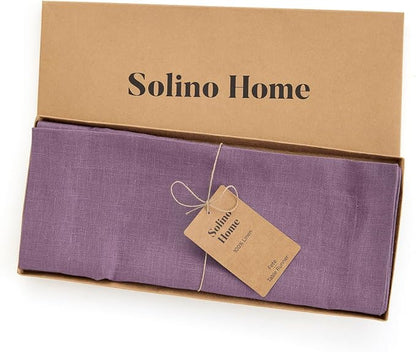 Solino Home 100% Pure Linen Table Runner Mulberry Long, Fete 14 x 120 in | - Image 5
