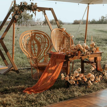 6 Pack Terracotta Cheesecloth Table Runner 35x120 Inch | 10Ft Rustic Boho Gauze - Image 8