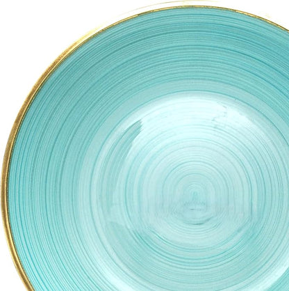 " OCCASIONS " 240 Plates Pack,(120 Guests) Premium Wedding Party Disposable Plastic Plates Set -120 x 10'' Dinner + 120 x 7'' Salad/Dessert (Belize, Aqua & Gold)