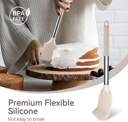 Silicone Kitchen Utensils Set, 28 Pcs Cooking Utensils Set 446°F Heat Resistant Spatula Set, Food Grade Silicone and Stainless Steel Handle Kitchen Gadgets for Nonstick Cookware BPA Free