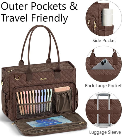 Bagstellar Teacher Tote Bag for Women, 15.6" Laptop Work Tote Computer Bag | - Image 6