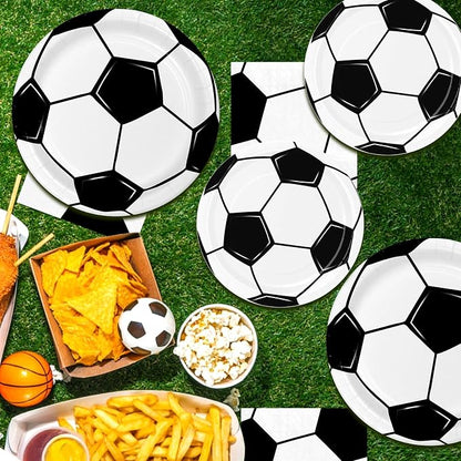 180Pcs Soccer Party Supplies Paper Plates and Napkins Serve 60 | Disposable - Image 6