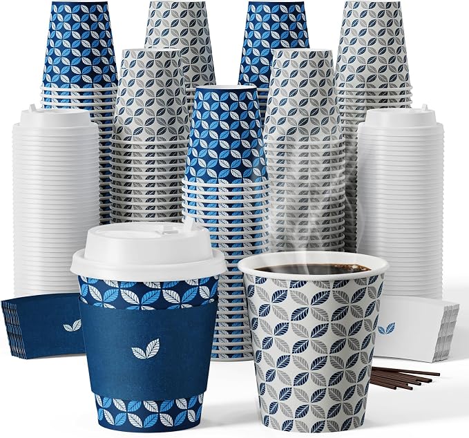 JOLLY CHEF 100 Pack 10 oz Paper Coffee Cups by JOLLYCHEF
