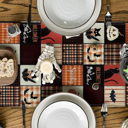 Artoid Mode 210 GSM Halloween Table Runner 13x48 Inch Home Party Decor | Black - Image 3