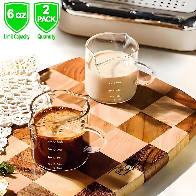 QUMMFA 5OZ Espresso Cups, Double Spouts Espresso Shot Cups - Image 2