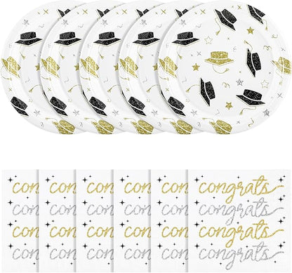 NatNarr Graduation Plates And Napkins, Class Of 2026, 25 6.5 In Napkins by NatNarr