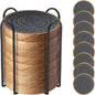 Wood Coasters for Drinks, Eykao Absorbent Coaster Sets of 8, Woven Drink by Eykao