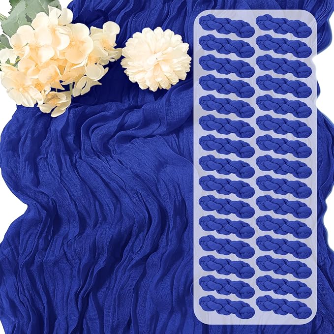 30 Pack Royal Blue Cheesecloth Table Runner 17 x 108 inch Cheese Cloth Table by Yorcari