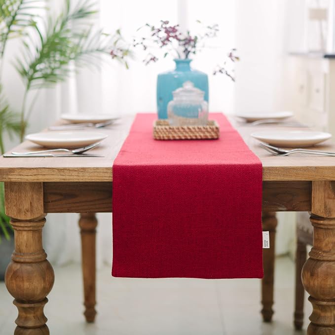 Soft Caddice Faux Linen 2 Side Table Runner, eco-Friendly Fabric Handcrafted - Image 7
