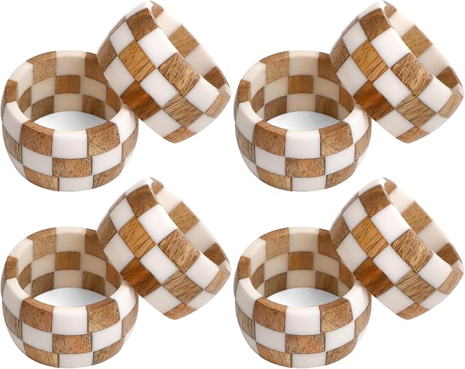 Resin & Wood Napkin Rings, epoxy resin & natural wood, moisture-resistant by CLEENTABLE