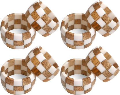 Resin & Wood Napkin Rings, epoxy resin & natural wood, moisture-resistant by CLEENTABLE