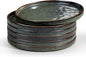 LIANYU Ceramic Dessert Plates Set of 6, 10.2 Inch Kitchen Dinner Plates Set, Porcelain Serving Dishes for Cake, Bread, Salad, Snack and Steak, Microwave, Oven and Dishwasher Safe, Ink Green