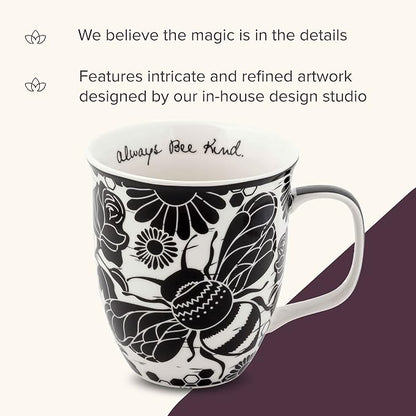 Karma Gifts 14 oz Black and White Boho Mug Bee - Image 4