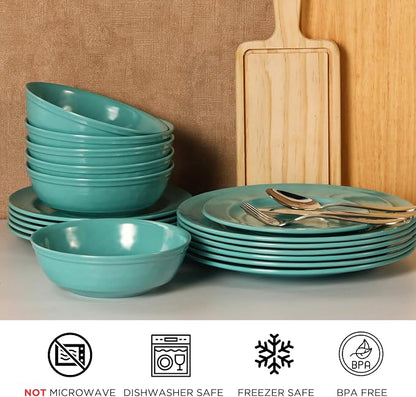 TP 18-Piece Dinnerware Set, Melamine Dishes Set - Image 4