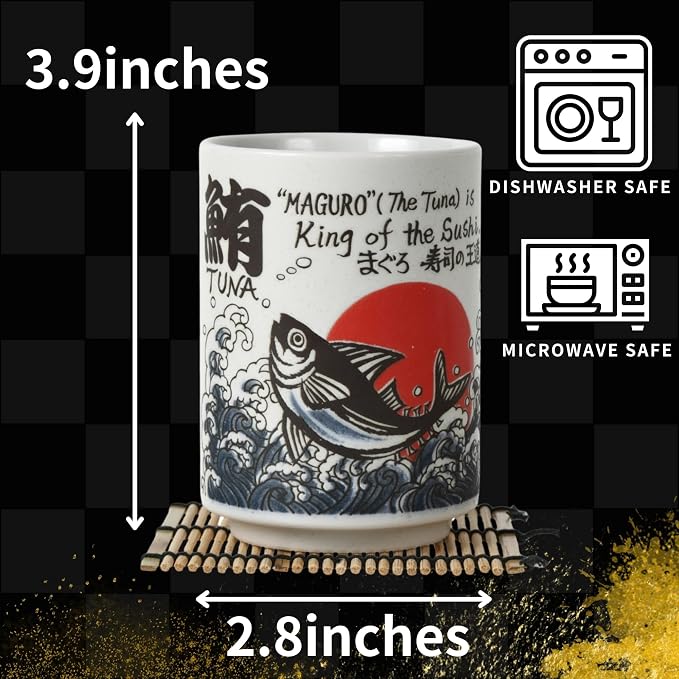 Japanese Tea Cups Sushi-Yunomi Mino Ware - Image 5