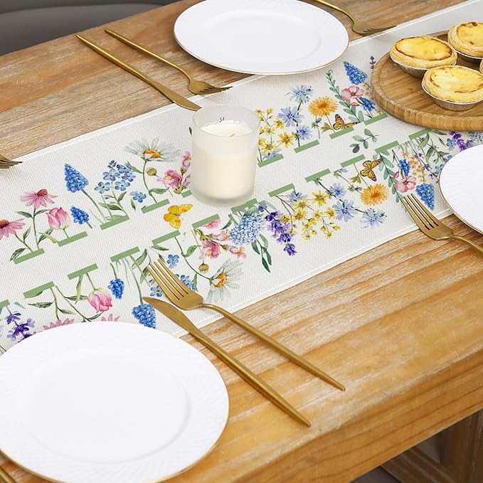 Spring Floral Table Runner Decorations, Calendula and Lavender Farmhouse Table - Image 5