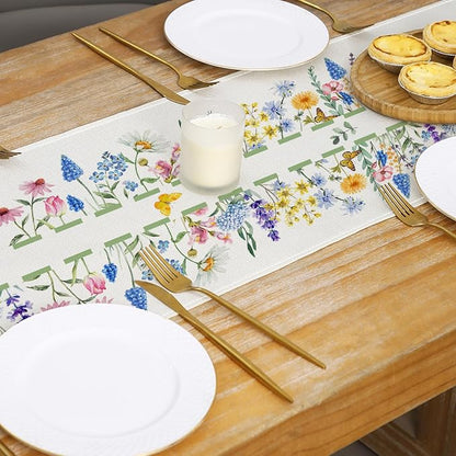 Spring Floral Table Runner Decorations, Calendula and Lavender Farmhouse Table - Image 5