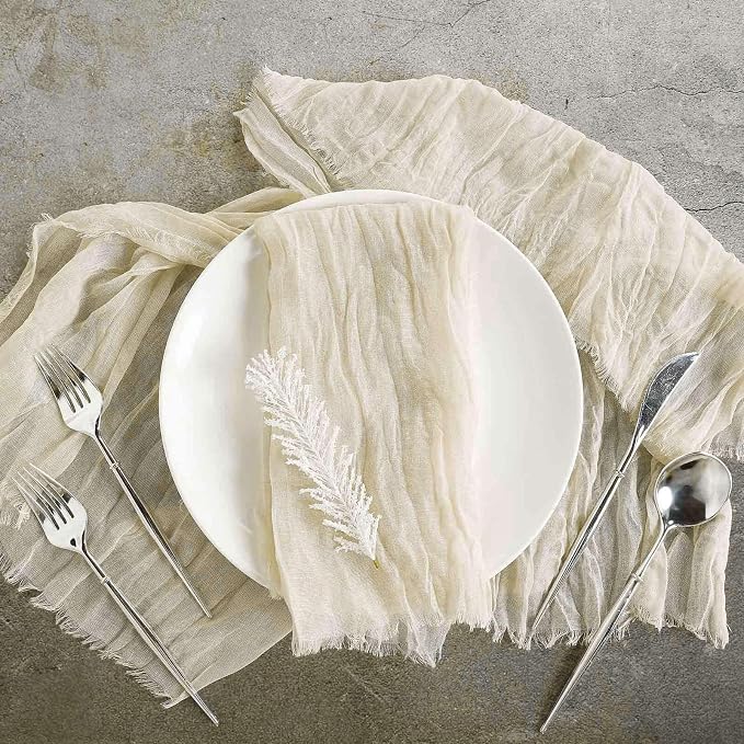 Efavormart 5 Pack 24"x19" Cream Matte Gauze Cheesecloth Napkins, Organic Cotton by efavormart