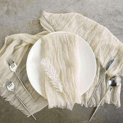 Efavormart 5 Pack 24"x19" Cream Matte Gauze Cheesecloth Napkins, Organic Cotton by efavormart