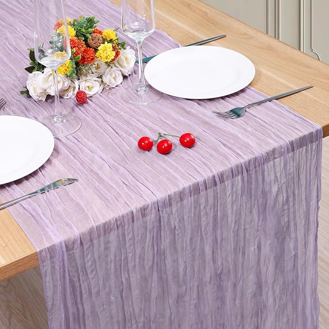 1 Pack Cheesecloth Table Runner 10Ft Christmas Gauze Boho Table Runners by Home