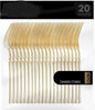 PlasticPro 20 Count Gold Plastic Dinner Forks Premium Quality Heavy Duty Disposable Elegant Silverware Dinner forks for Party