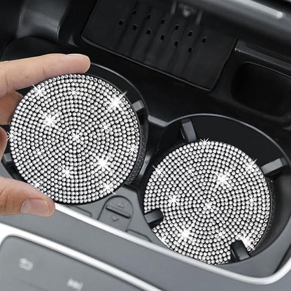 4 Pack Bling Car Coasters, Car Cup Holder Coaster, Rhinestone Coaster - Image 2