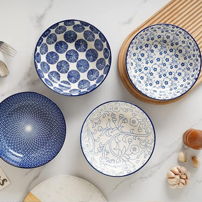 Selamica Ceramic 30 Ounce Pasta Bowls set of 4, 8 inch Serving Bowl Wide and - Image 6