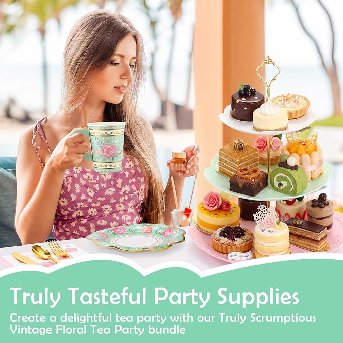 Layhit 83 Pcs Disposable Tea Party Set - Image 6