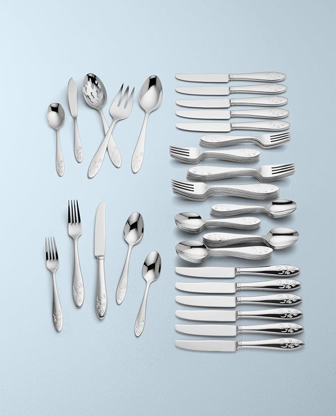 Lenox Butterfly Meadow 65-Piece 18/10 Stainless Steel Silverware Set - Image 5
