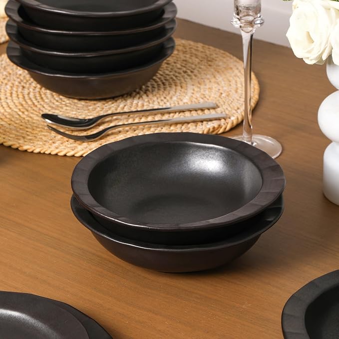 Stone Lain Oasis 12-Piece Dinnerware Set Stoneware, Dishwasher and Microwave - Image 5