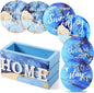 Queekay Coasters Set of 6 House Warming Gifts New Home Wooden Farmhouse Drink by Queekay