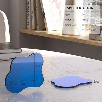 Acrylic Coaster Decorative Plates, Dark Blue Bar Drink Coaster, Clear Cloud Shape Coffee Cup Coaster, Perfect for Tabletop Protection and Accessories Display.(Dark Blue)