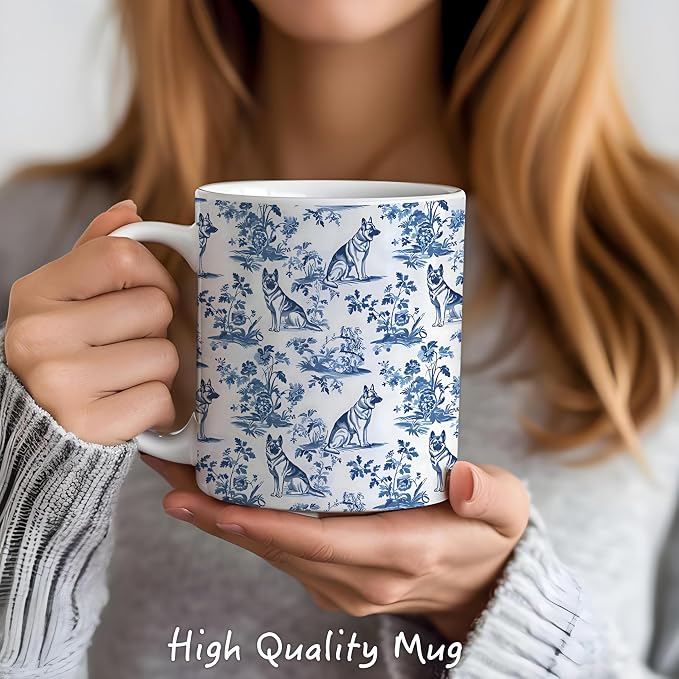 Chinoiserie German Shepherd Mug, German Shepherd Gifts - Image 2
