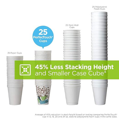 Dixie PerfecTouch 20 oz Paper Coffee Cups By GP PRO, Coffee Haze Design - Image 10