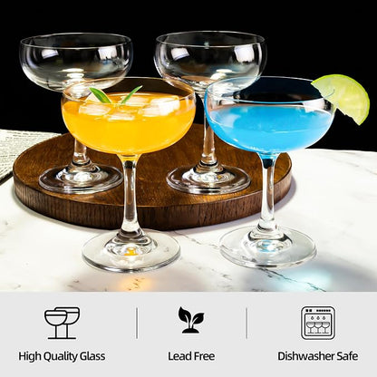 Champagne Glasses Set of 12-7oz Elegant Coupe Glasses, Crystal Cocktail Glasses - Image 4
