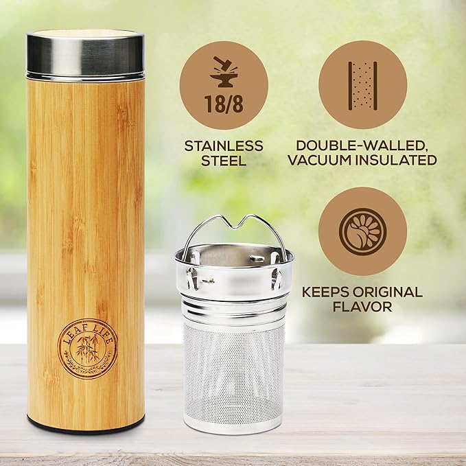 Leaflife Premium Bamboo Tea Infuser Bottle - Image 4