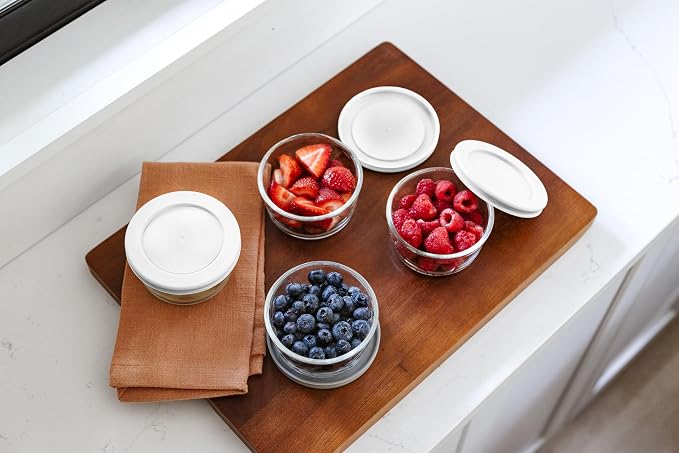 8-Piece Glass Food Storage Containers Set | 1-Cup, Leakproof | Microwave - Image 3